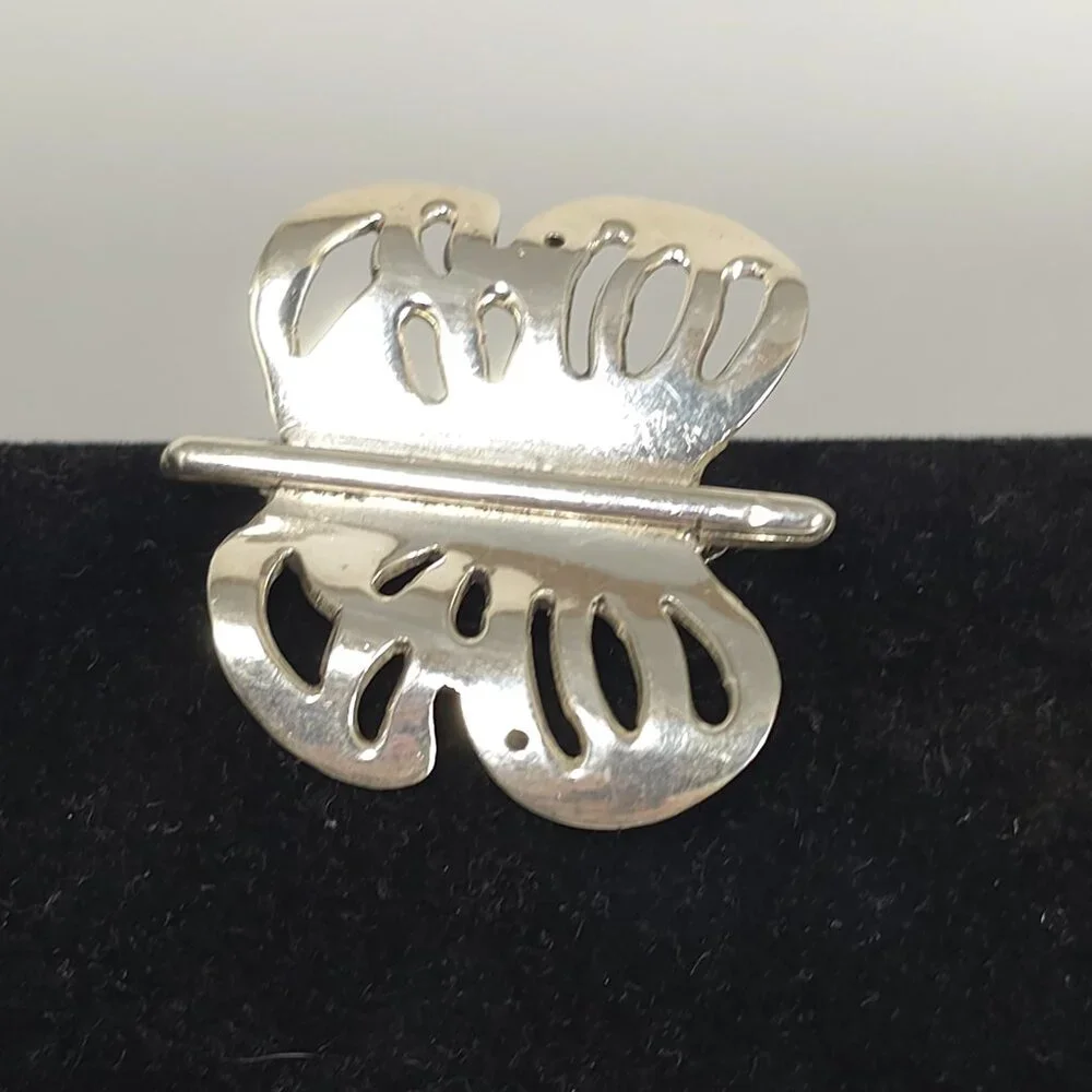 Vintage Taxco Butterfly Sterling Silver Brooch Mexico - Picture 7 of 8
